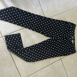 White House black market, black jean with white polka dots